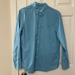 Vineyard Vines On The Go Blue and Green Checkered Men's Shirt